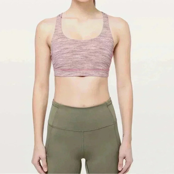 Lululemon Energy Sports Bra Pink Pattern Size 2 - Picture 1 of 6